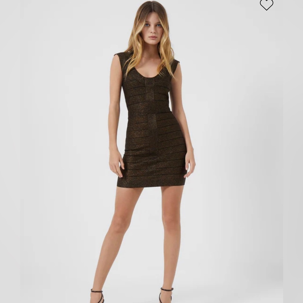French Connection Mini Bondage Metallic Dress, Size 4